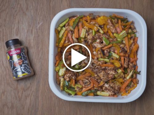 رسپی مرغ و سبزیجات با ادویه مرغ بریان